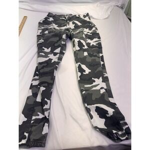American Bazi Camo Jogger Cargo Pants Streetwear Gray White Women Size Small